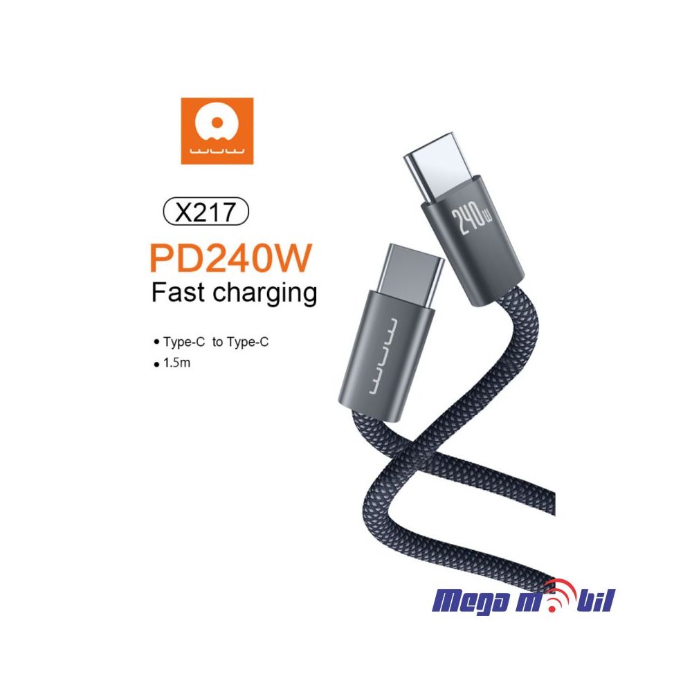Data Kabel Type C PD WUW-X217 240W 1.5m FAST black